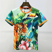 Camiseta de cuello redondo para hombre, camisa de manga corta con estampado Digital de Animal 3D, estilo novedoso de verano, artesanía exquisita para playa 2024 - compra barato