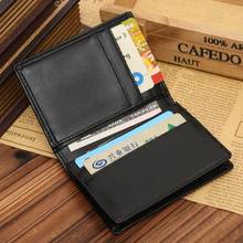 Hot Sale Men's Leather Bifold Wallet Credit ID Cash Card Holder Mini Money Purse New 2024 - buy cheap