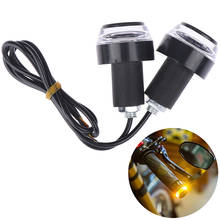 New 2pcs DC 12V Motorcycle LED Handlebar End Turn Signal Light White Yellow Flasher Handle Grip Bar Blinker Side Marker Lamp 2024 - buy cheap