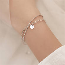 Wholesale Drop Shipping Double Layers Letters Lucky Bean Women's Bracelets Tibetan Silver Bamboo Link Chain Round Boho Jewelry 2024 - buy cheap