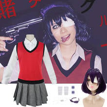 Anime Kakegurui Compulsive Gambler Midari Ikishima Cosplay Costume Japanese School Uniform Vest Dress Women Halloween JK Uniform 2024 - buy cheap