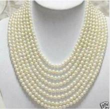 8 Rows 4-5mm 5-6mm 6-7mm white pearl necklace Woman Jewelry real natural freshwater pearl Classic gift 2024 - buy cheap