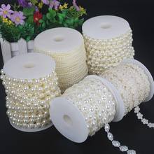 2-5M Multi-Size ABS Imitation Pearl Beads Chain Trim for DIY Wedding Dress Costume Applique Craft Accessories 2024 - buy cheap