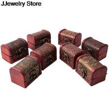 Random Send 1PC Wooden Carrrying Cases Jewelry Storage Treasure Vintage Chest Wood Box Case Organiser 2024 - buy cheap