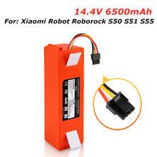 Original 14.4V 6500mAh Robotic Vacuum Cleaner Replacement Battery for Xiaomi Robot Roborock S50 S51 S55 Accessory Spare Parts 2024 - buy cheap