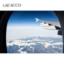 Laeacco Airplane Cabinet Window Wing Cloudy Party Baby Pattern Photography Background Photographic Backdrops For Photo Studio 2024 - buy cheap