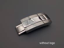 Pulseira de relógio de aço inoxidável, 16mm x 9mm, polido, sólido, fivela de desenvolvimento, fecho para pulseira de aço inoxidável, pulseira de borracha