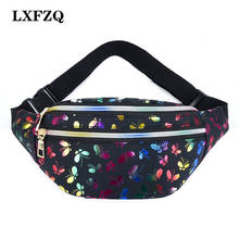 LXFZQ Holographic Waist Bags Women Pink Silver Fanny Pack Female Belt Bag Black Geometric Waist Packs Laser Chest Phone Pouch 2024 - buy cheap