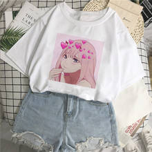 Camiseta Kawaii japonesa con estampado de dibujos animados para mujer, remera holgada elegante, camiseta Harajuku Vintage con cuello redondo, camiseta Ulzzang 2024 - compra barato