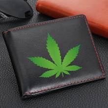 Men's Wallet Leather Solid Slim Leaves Wallets Men Pu Leather Bifold Short Credit Card Holders Coin Purses Business Purse Male 2024 - buy cheap