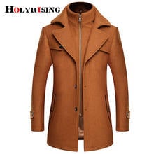 Holyrising Men Abrigo Hombre Coat Turn Collar Para Hombre Wool Coat Zipper Soft Overcoat Warm Mens Coat M-4XL 18924-5 2024 - buy cheap