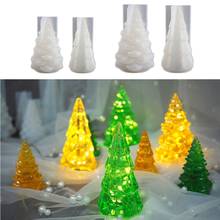 3d árvore de natal silicone resina cola epoxy molde multi colorido fada luzes da noite vaso led base luz árvore natal diy molde 2024 - compre barato