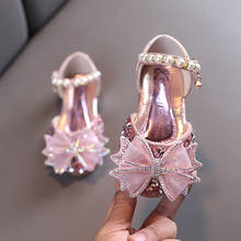 Sandalias de princesa con diamantes de imitación para niña, zapatos de verano para niña pequeña, calzado de baile para fiesta de boda, color rosa plateado 2024 - compra barato