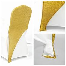 Nice Looking Sequin Chair Cap Hood Fit On Spandex Chair Cover Wedding Event Party Decoration 2024 - buy cheap