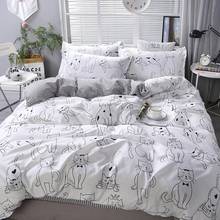 cartoon cat duvet cover pillowcase 3pcs 220x240,200x200,quilt cover blanket cover 135x200 ,single double king size bedding set30 2024 - buy cheap