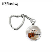 2019 nova moda adorável animal mouse coração chaveiro kawai animal mouse vidro cabochão jóias artesanal chaveiro para presentes femininos 2024 - compre barato