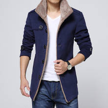 Casaco longo de lã masculino, jaqueta e casaco slim fit 2024 - compre barato