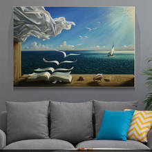 The Waves Book Sailboat Oil Canvas Painting Salvador Dali Poster and Print Wall Art Pictures for Living Room Decoration Cuadros 2024 - buy cheap