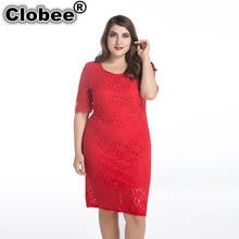 Novo vestido de verão feminino, vestido de renda vermelho preto, ucrânia, meia manga, plus size 10xl, elegante, vestido de festa, 2020 2024 - compre barato