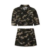 Infant Kids Baby Girls 2Pcs Camo Set Long Sleeve Coat Tops Mini Skirts Spring Autumn Outfits Fashion Clothing 2024 - buy cheap