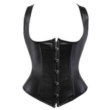 Underbust Steel Boned Corset Gothic Classic Faux Leather Lace Up Renaissance Bustier Straps Plus Size Party Clubwear Steampunk 2024 - buy cheap