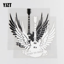 YJZT-calcomanía de vinilo BORN TO ROCK, 15 × 15CM, pegatina creativa con personalidad para coche, negro/plata, 4C-0403 2024 - compra barato