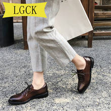 Plus Size 34-43 Women Oxford Shoes Flats Handmade Vintage Summer Spring for Woman Shoes Laces Loafers Brown Casual Flat Shoes 2024 - buy cheap
