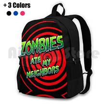 Mochila zombies ate meus vidros com pixel art, mochila para caminhadas ao ar livre, escalada, jogos de vídeo, pixelart, pixel art 2024 - compre barato