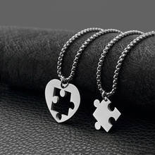 Fashion Titanium Steel Couple Necklace Love Stitching Puzzles Girlfriend Pendant Hip Hop Men and Women 2024 - buy cheap