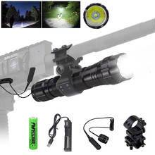 Arma de led luz branca para caça, lanterna tática para rifle, suporte para mira, interruptor remoto, carregador 2024 - compre barato