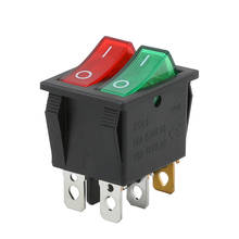 Double Rocker Switch ON OFF 2 Position 6 Pins Heater Electrical Switch Push Button with light 16A 250V 20A 125V KCD8 212N 2024 - buy cheap