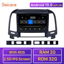 Автомагнитола Seicane Android 10,0 с GPS Навигатором, автомобильный проигрыватель для 2005-2012 HYUNDAI SANTA FE с поддержкой камеры заднего вида DVR Wifi 2024 - купить недорого