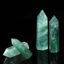 1PC Natural Green Fluorite Crystal Point Hexagonal Column Mineral Ornament Magic Repair Healing Wand Home Decoration Reiki Stone 2024 - buy cheap