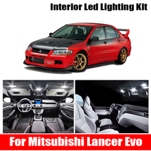 8 pces canbus para mitsubishi lancer evo ix x 8 9 10 2003-2015 veículo conduziu a lâmpada interior da placa de licença da luz da abóbada do mapa 2024 - compre barato