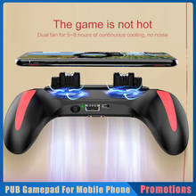 Controle pubg para jogos de celular, joystick com gatilhos de botão de atirador, joystick com ventilador e resfriador para iphone android l1, r1 2024 - compre barato