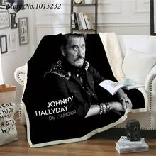 Johnny halyday, personagem engraçado, cobertor casuais com estampa 3d, estilo fantasia para cama, casa, tecidos 2024 - compre barato