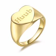 DUOYING-Anillo de cobre personalizado grabado con nombre y corazón, anillo ambiental chapado, regalo de graduación para el día del Monther para mujer 2024 - compra barato
