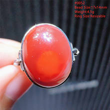 Natural South Red Agate Adjustable Ring Woman Oval Beads Agate 925 Sterling Silver Gemstone Jewelry Crystal Agate Ring AAAAA 2024 - buy cheap