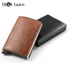 BISI GORO 2021 Top Quality RFID Men Classic Wallets Money Bag Mini Purse Slim Wallet 8 Colors ID Card Holder Wallet Dropshipping 2024 - buy cheap