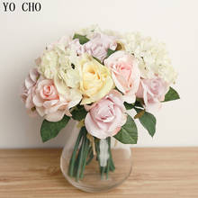 YO CHO Шелковая Роза, искусственное украшение для дома, отеля, свадьбы, вечеринки, офиса, сада 2024 - купить недорого
