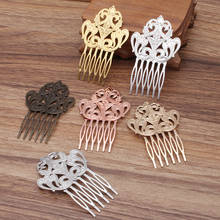10 Pieces/Lot 50*80 mm Inserted Comb Hair Accessories Copper Filigree Hairwear Hair Combs 6 Teeth 2024 - buy cheap