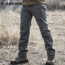 S.ARCHON-pantalones de entrenamiento táctico IX8 para hombre, pantalón de combate militar, SWAT, informal, de algodón, muchos bolsillos, elásticos 2024 - compra barato