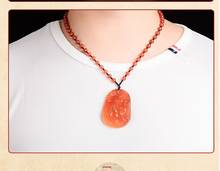 Wonderful agate Pi Xiu Pendant Carven Lucky beast carnelian Amulet with Mala bead hanging 2024 - buy cheap