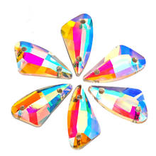 Piedras de imitación de Cristal AB para costura, piedras de cristal de imitación para confección de ropa B0774, 9x17mm, 28 Uds. 2024 - compra barato