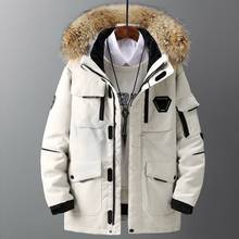 Thicken Men's Down Jacket With Big Real Fur Collar Warm Parka -30 degrees Men Casual Waterproof Down Winter Coat Size 3XL 2024 - buy cheap