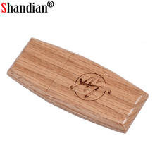 SHANDIAN-unidad flash USB de madera, pendrive de 4GB, 8GB, 16GB, 32GB y 64GB, con logotipo personalizado grabado, regalos 2024 - compra barato