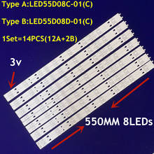 1 conjunto = 14 pces led backlight strip 8 lâmpada para haier 55 "tv ls55h610n f55y LED55D8D-01 (c) LED55D8C-01 (c) 3035500842 2024 - compre barato
