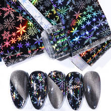 100cm Snowflakes Nail Foils Holographic Nail Art Stickers Decals Sliders Set Adhesive Wraps For Manicure Gold Decorations TR1548 2024 - buy cheap