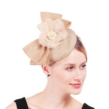 Sombrero de tocado de pelo Vintage para mujer, gorros elegantes para fiesta, Boda nupcial, espectáculo, carrera, Millinery con tocado de flores de lujo 2024 - compra barato