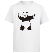 Футболка Bansky с пандой, городская футболка Suoneria Uomo с граффити, модная мужская футболка, мужская одежда 2024 - купить недорого